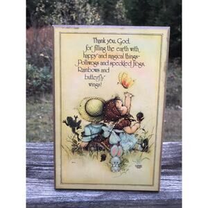 Vintage Barbi Sargent American Greeting Sign Pollywogs Frogs Butterflies Magic